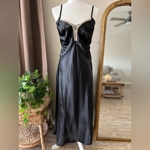 Vintage Satin Maxi Slip Lingerie Dress